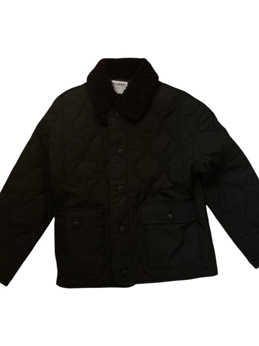 Old Navy Women’s  Quilted Jacket with Sherpa Collar in Black